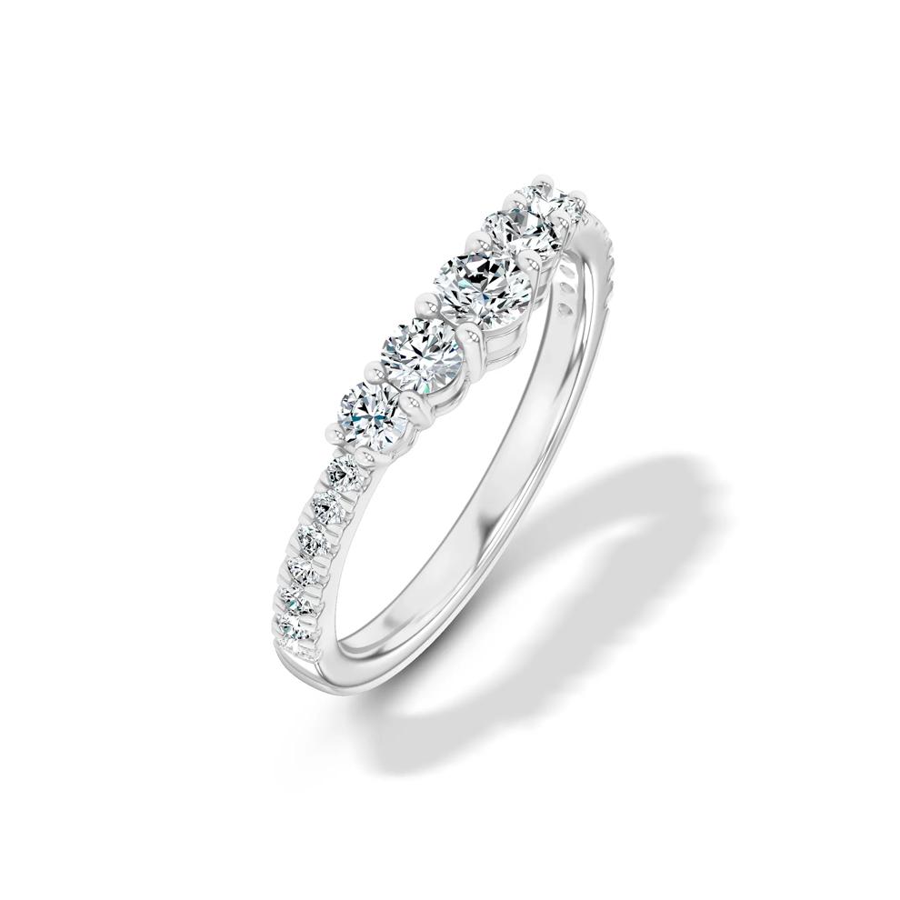 Lab Grown Diamond Graduated Contour Band in 14K White Gold (3/4 ct. tw.) – Image 4 of 4
