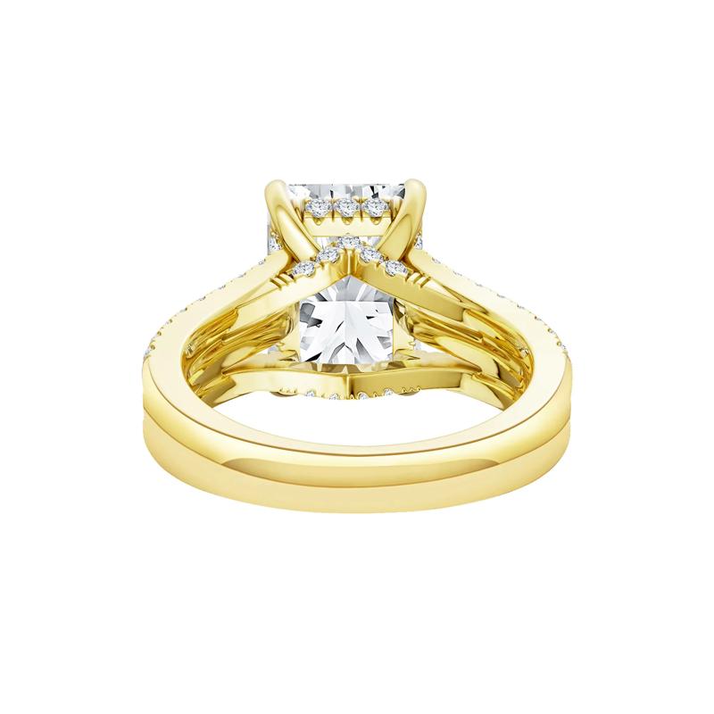 Lotus Lab Grown Diamond Radiant-Cut Engagement Ring in 18K Yellow Gold &#40;4 3/4 ct. tw.&#41; – Image 5 of 5
