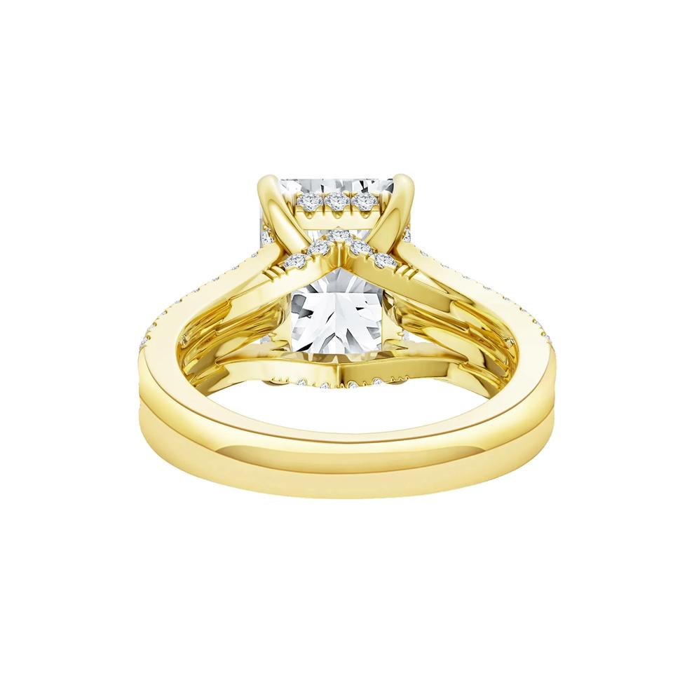 Lotus Lab Grown Diamond Radiant-Cut Engagement Ring in 18K Yellow Gold (4 3/4 ct. tw.) – Image 5 of 5