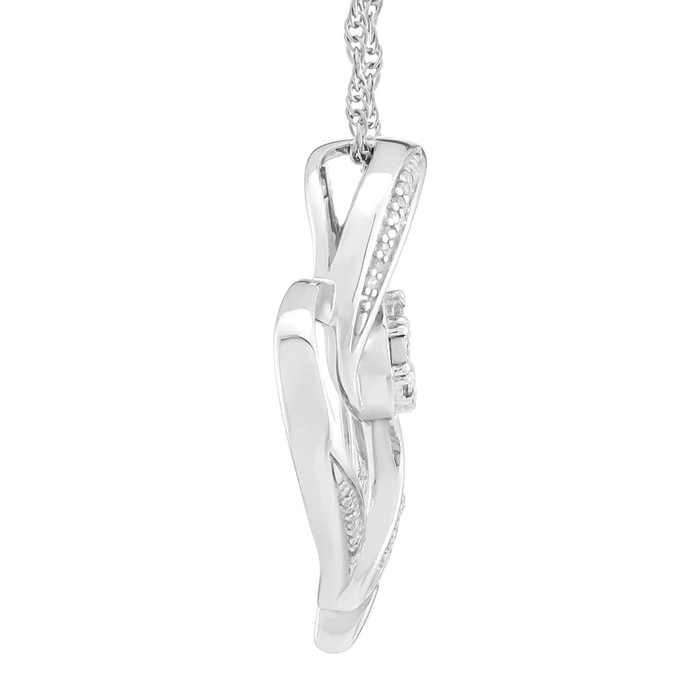 Heart-Shaped Diamond Pendant and Earring Set in Sterling Silver (1/5 ct. tw.) – Image 3 of 5