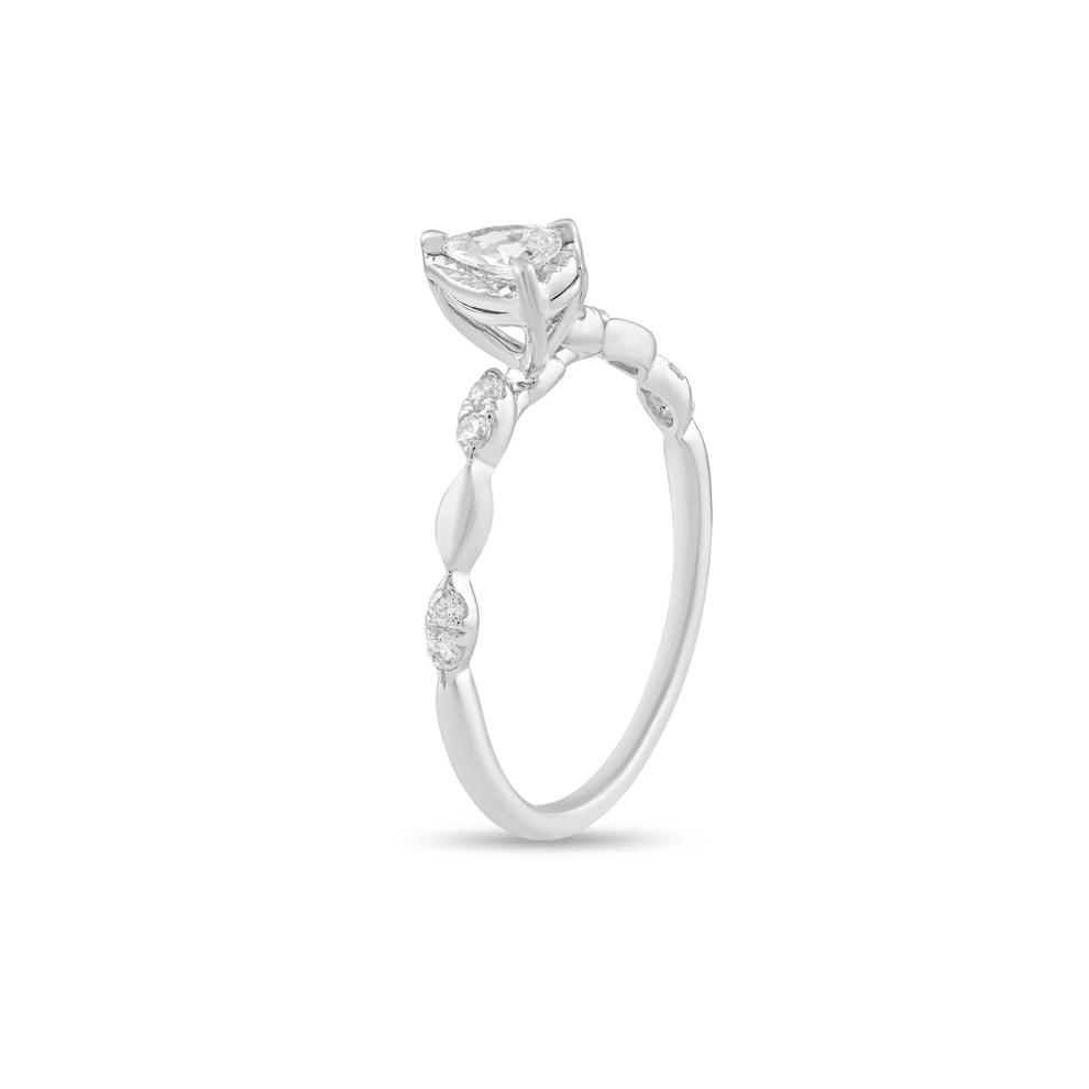 Lab Grown Diamond Pear-Shaped Illusion Center Promise Ring in 10K White Gold (1/3 ct. tw.) – Image 4 of 4