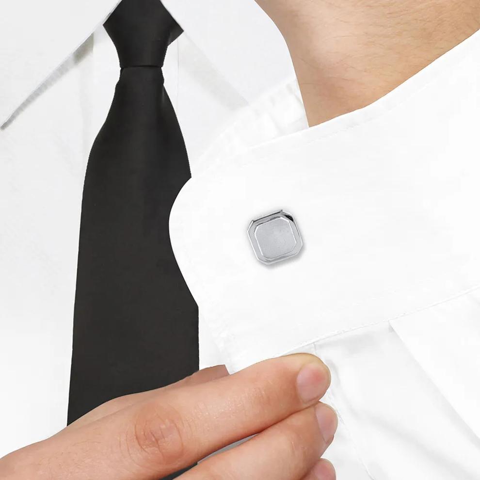 Men&rsquo;s Classic Cufflinks in Sterling Silver – Image 3 of 3