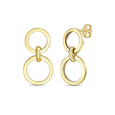Interlocked Circles Drop Earrings in 10K Yellow Gold