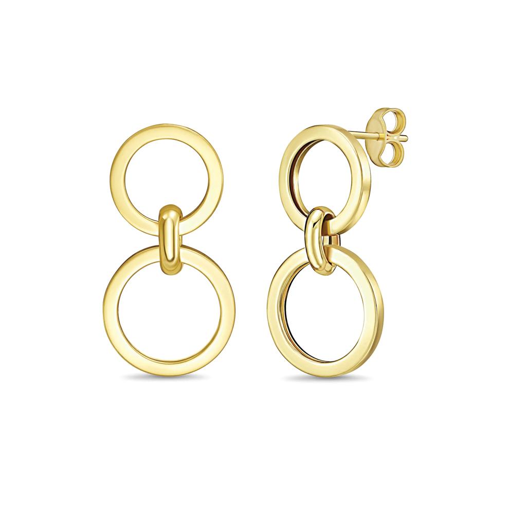 Interlocked Circles Drop Earrings in 10K Yellow Gold – Image 1 of 3