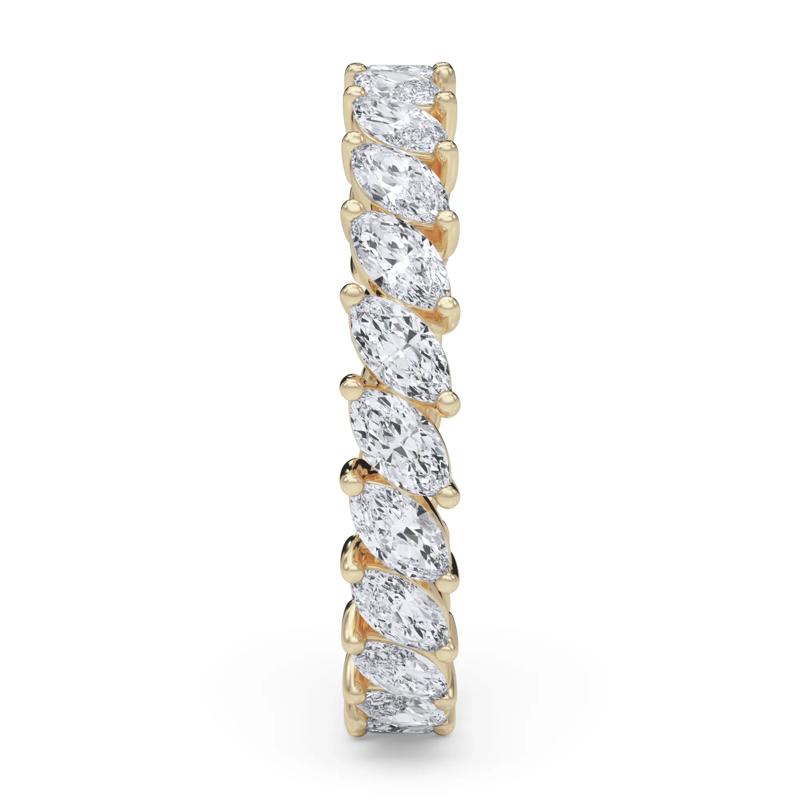 Lab Grown Diamond Marquise Slant Eternity Band in 14K Yellow Gold &#40;2 ct. tw.&#41; – Image 3 of 5