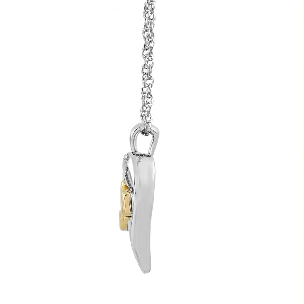 Mom Heart Pendant with Diamond Accents in Sterling Silver &amp; 10K Yellow Gold – Image 2 of 2