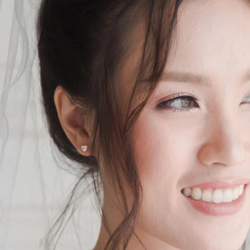 Heart-Shaped Lab-Created Moissanite Stud Earrings in Sterling Silver &#40;1 1/2 ct. dew&#41; – Image 3 of 5