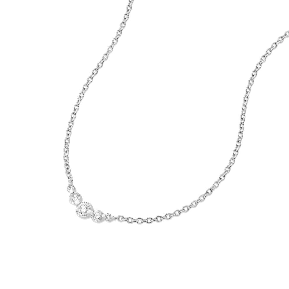 Diamond Five-Stone Graduated Necklace in Sterling Silver (1/2 ct. tw.) – Image 4 of 4