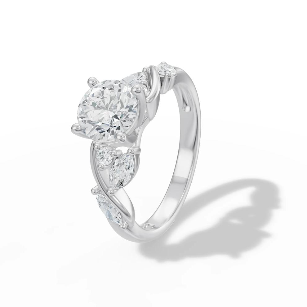 Diamond Round Engagement Ring in 14K White Gold (1 1/2 ct. tw.) – Image 4 of 4