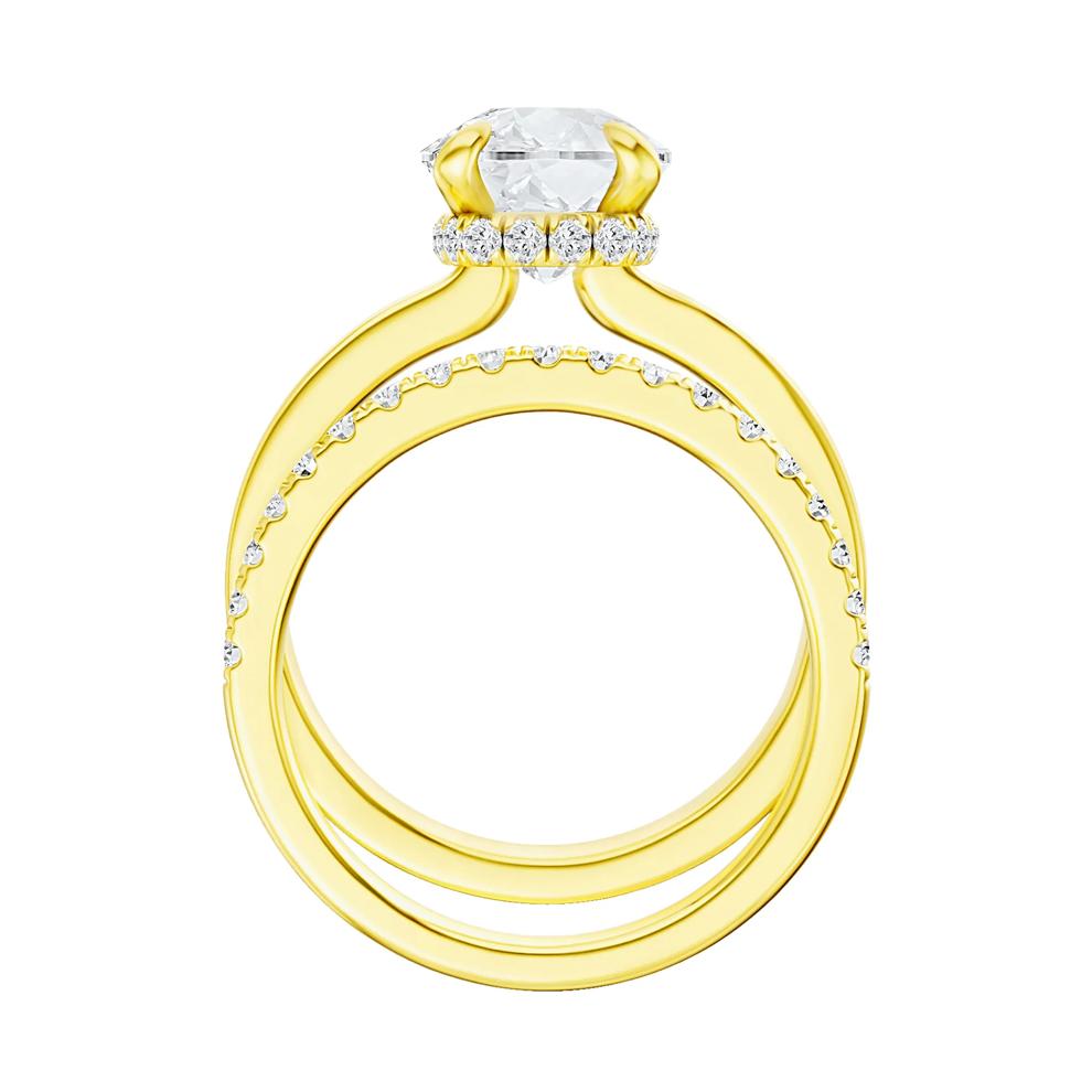 Lab Grown Diamond Elongated Cushion Bridal Set in 14K Yellow Gold (4 ct. tw.) – Image 4 of 5