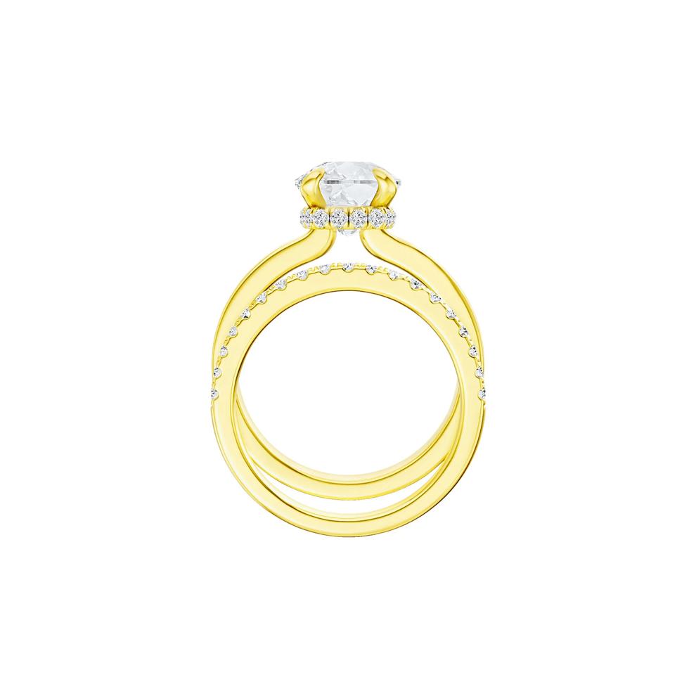 Lab Grown Diamond Elongated Cushion Bridal Set in 14K Yellow Gold (4 ct. tw.) – Image 4 of 5