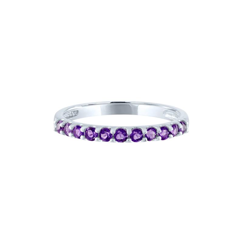 Amethyst Stacking Ring in 10K White Gold – Image 1 of 3