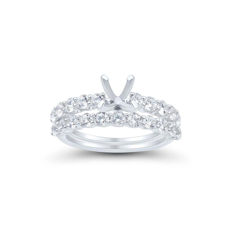 1 1/2 ct. tw. Round Lab Grown Diamond Semi-Mount Engagement Ring Set in Platinum &#40;Setting Only&#41; – Image 8 of 8