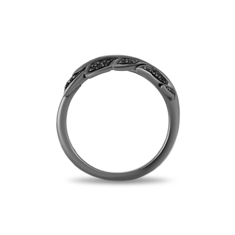 Maleficent Black Diamond Feather Ring in Sterling Silver &amp; Black Rhodium &#40;1/7 ct. tw.&#41; – Image 2 of 3