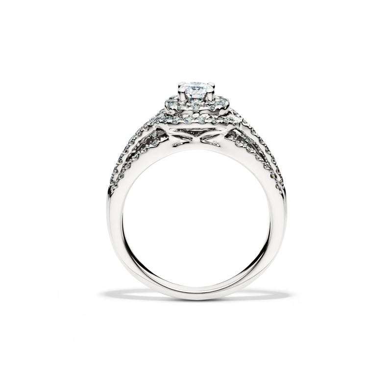 Diamond Double Halo Engagement Ring in 14K White Gold &#40;1 ct. tw.&#41; – Image 2 of 5