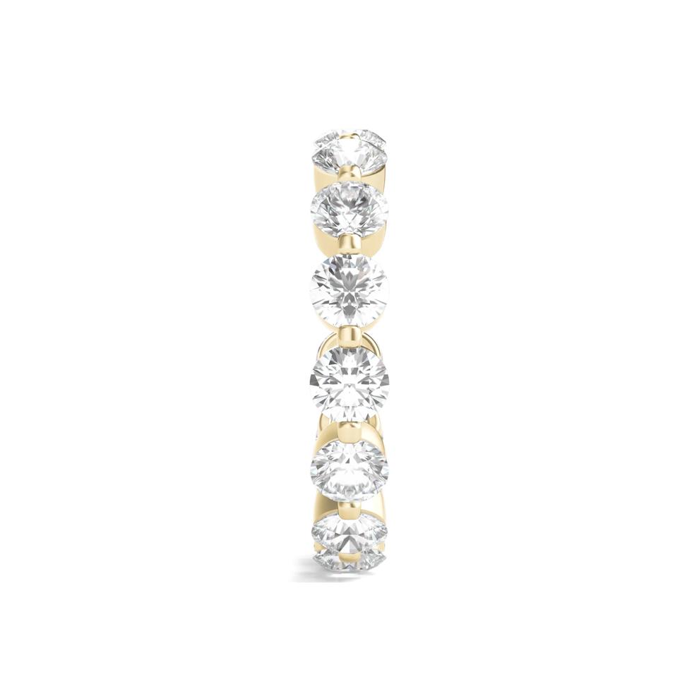 Round-Cut Diamond Shared Prong Eternity Band in 14k Yellow Gold (3 ct. tw.) – Image 3 of 3