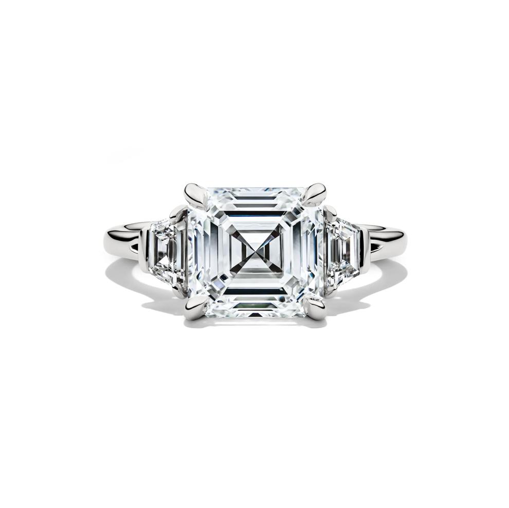Bunny Lab Grown Diamond Asscher-Cut Engagement Ring in Platinum (4 1/2 ct. tw.) – Image 1 of 4