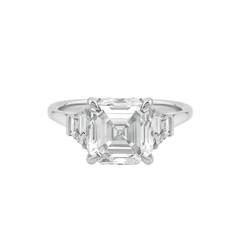 Bunny Lab Grown Diamond Asscher-Cut Engagement Ring in Platinum &#40;4 1/2 ct. tw.&#41; – Image 1 of 4