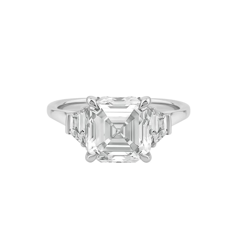 Bunny Lab Grown Diamond Asscher-Cut Engagement Ring in Platinum (4 1/2 ct. tw.) – Image 1 of 4