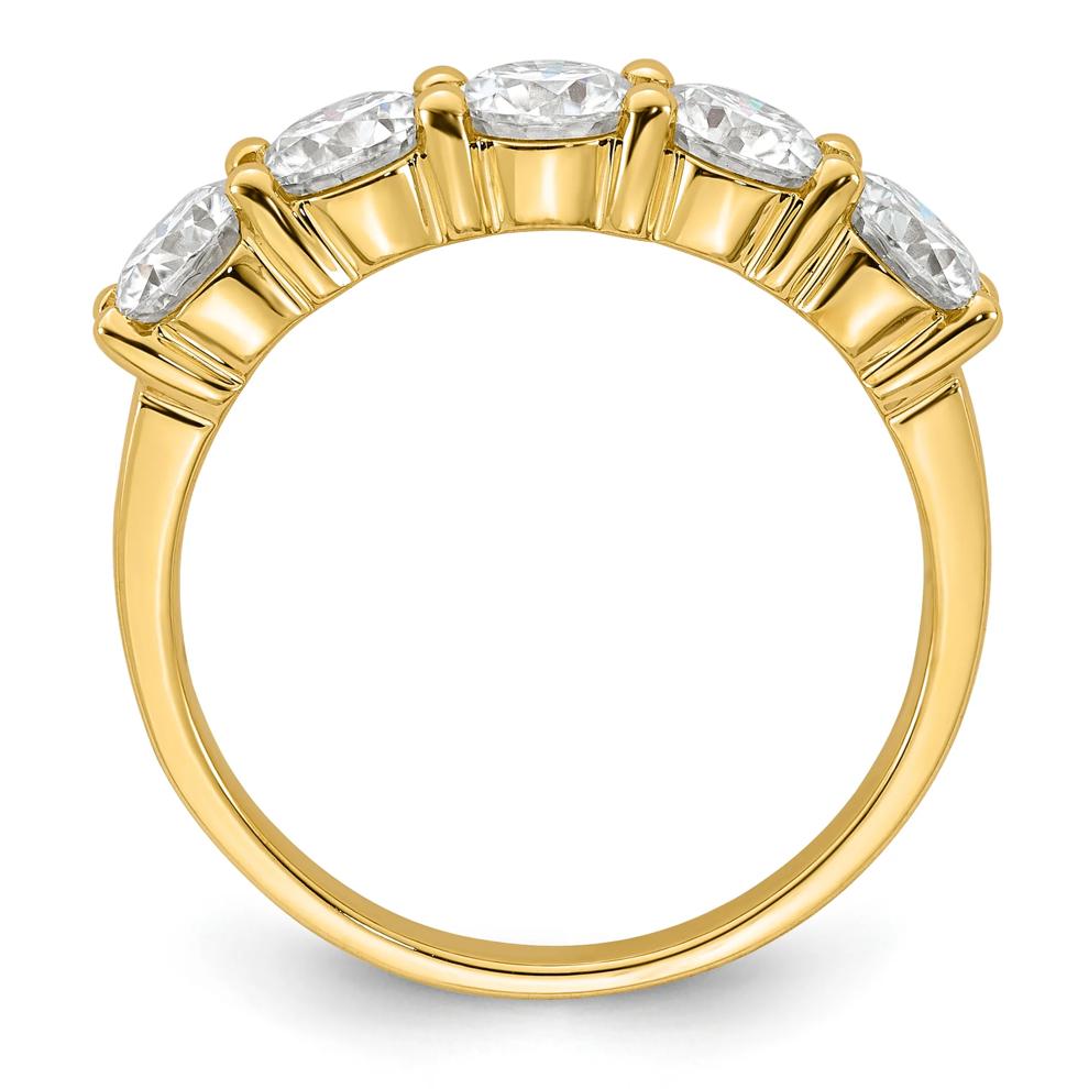 Lab-Created Moissanite Five-Stone Band in 10K Yellow Gold (1 3/5 ct. dew) – Image 2 of 3