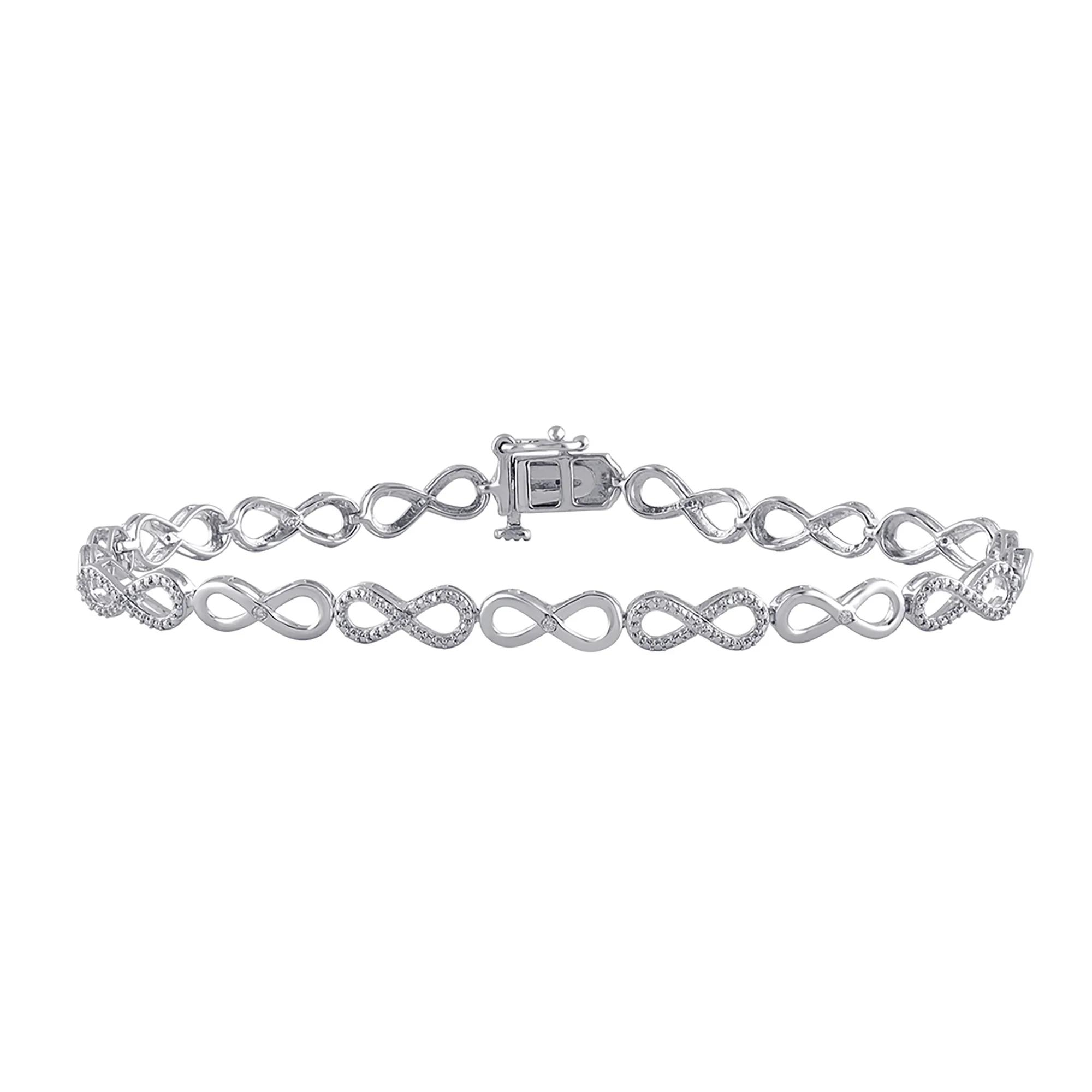 Diamond Infinity Bracelet in Sterling Silver (1/10 ct. tw.)
