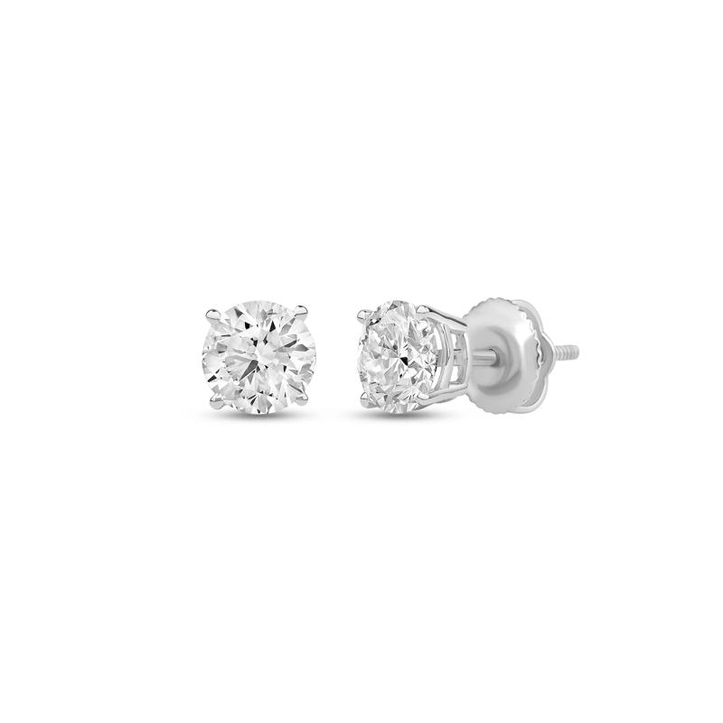 Lab Grown Diamond Round Solitaire Stud Earrings in 14K White Gold &#40;3 ct. tw.&#41;  – Image 1 of 3