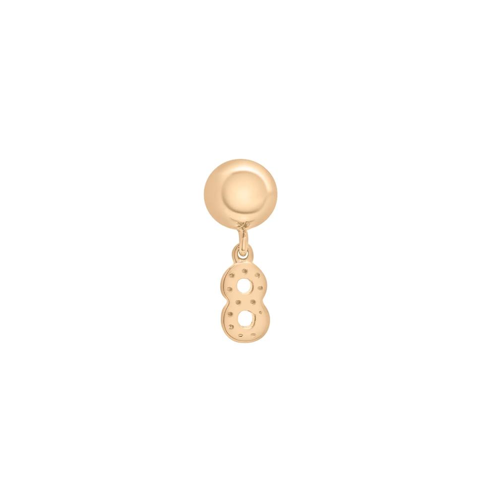 Diamond Accent Number 8 Bead Charm in Vermeil – Image 3 of 3