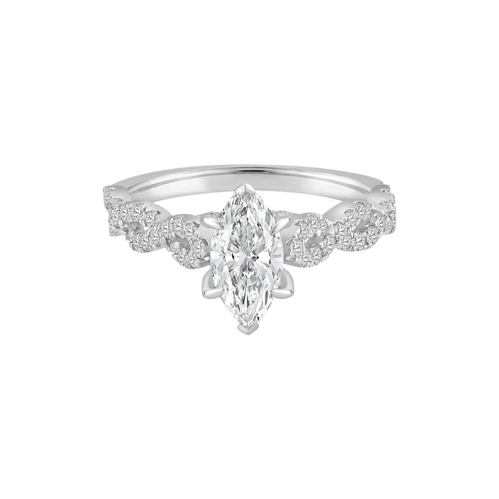 Marquise Center Diamond Engagement Ring in Platinum (1-1/2 ct. tw.) – Image 1 of 4