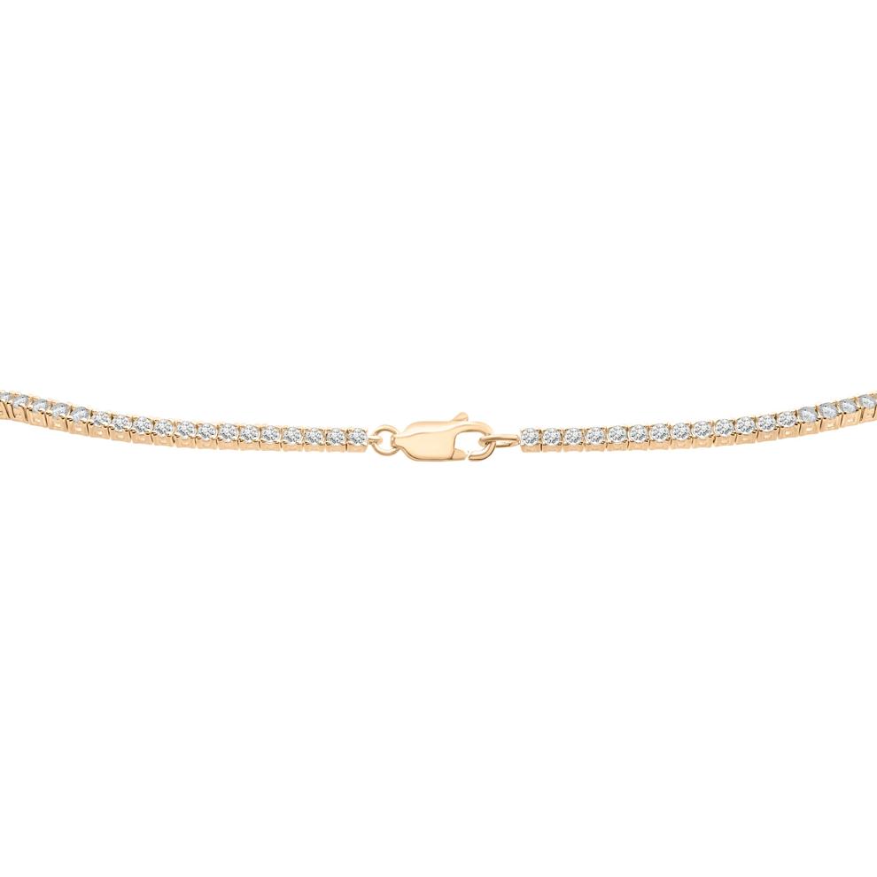 Lab-Created Emerald and Lab-Created White Sapphire Necklace in Vermeil – Image 4 of 7