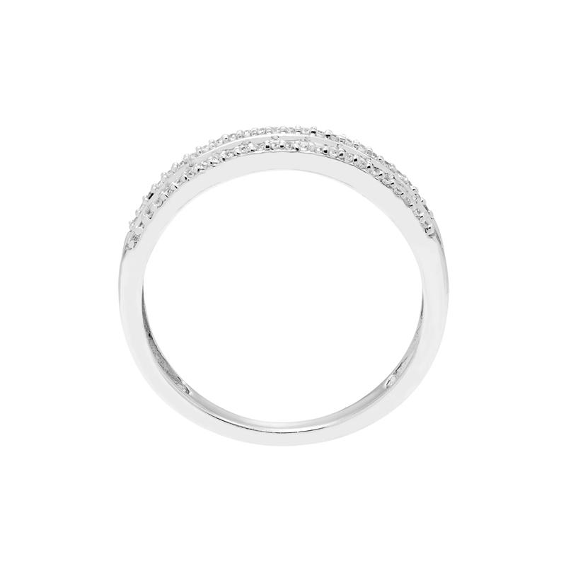 Three-Row Diamond Wedding Band in 10K White Gold &#40;1/4 ct. tw.&#41;  – Image 2 of 3