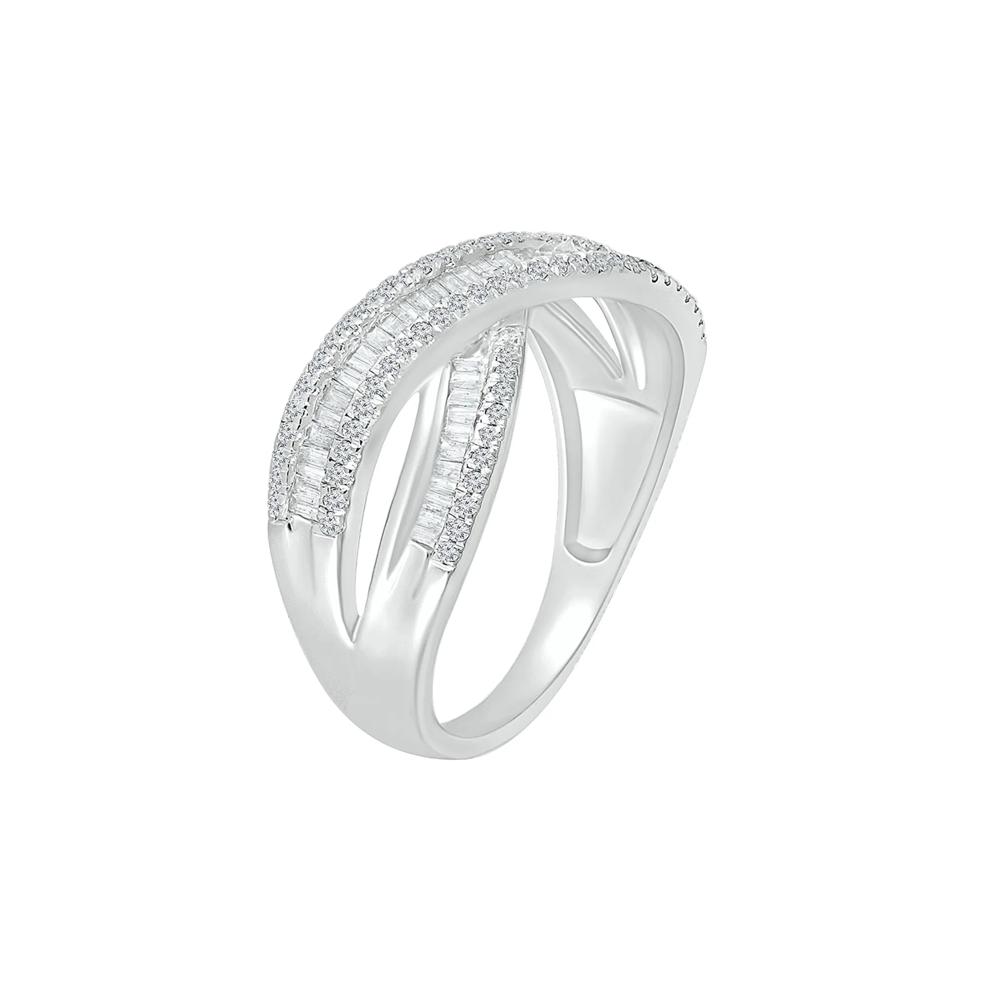 Crossover Ring with Baguette Diamonds in 10K White Gold (5/8 ct. tw.) – Image 4 of 4