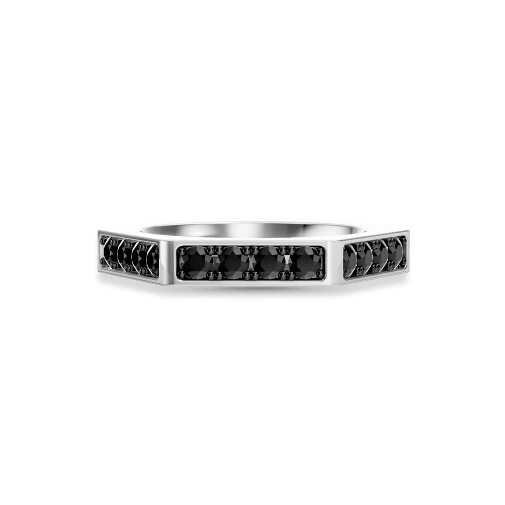 Men's Black Lab Grown Diamond Thin Band in Sterling Silver (7/8 ct. tw.) – Image 1 of 4