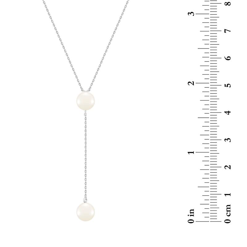 Round and Button Freshwater Cultured Pearl Drop Pendant in Sterling Silver – Image 4 of 4