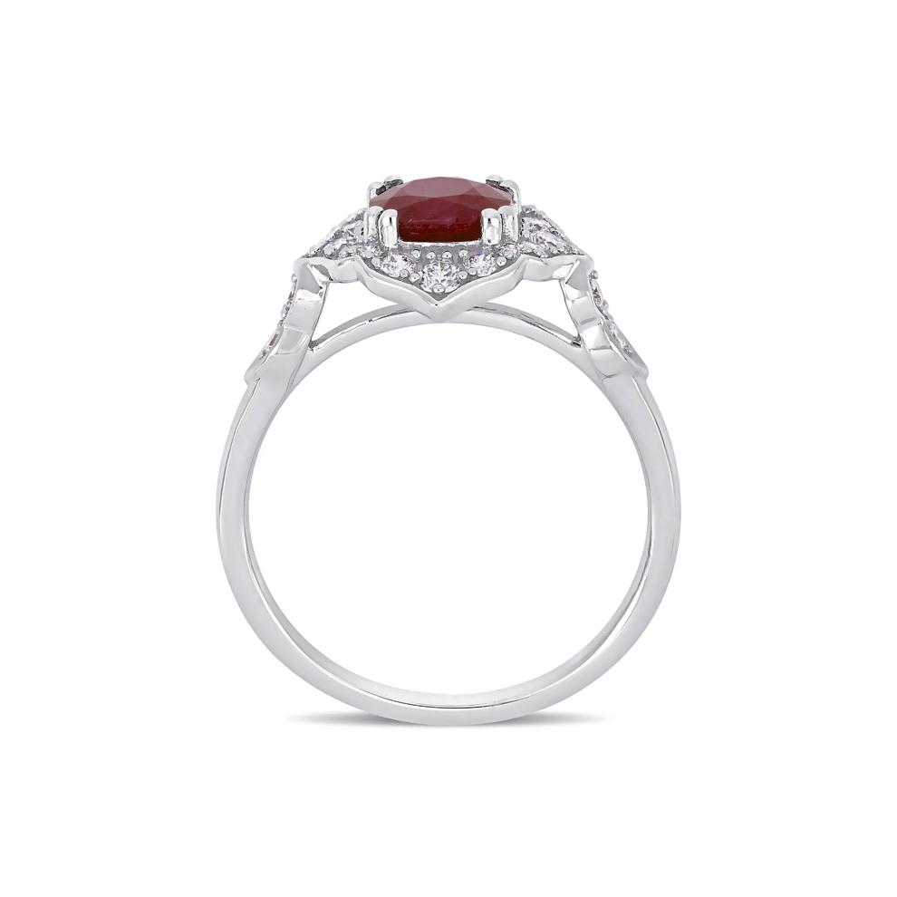Ruby and Diamond Ring in 14K White Gold (1/3 ct. tw.) – Image 2 of 7