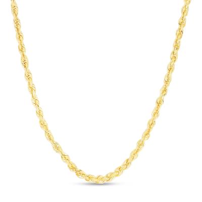 Diamond-Cut Solid Rope Chain in 14K Yellow Gold, 5MM, 22”