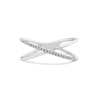 Diamond Accent Crossover Ring in Sterling Silver