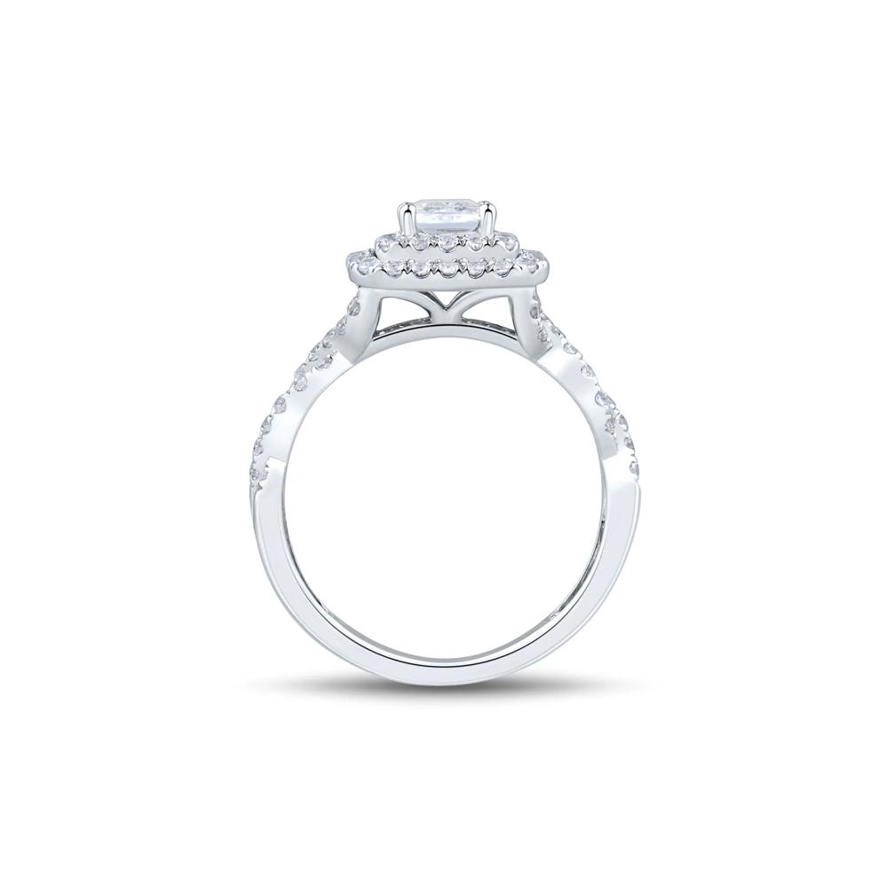 Lab Grown Diamond Emerald-Cut Halo Engagement Ring in 14K White Gold (1 1/2 ct. tw.) – Image 2 of 3