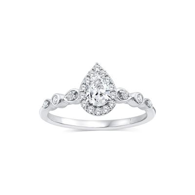 Lab Grown Diamond Pear Promise Ring in 10K White Gold (1/2 ct. tw.)