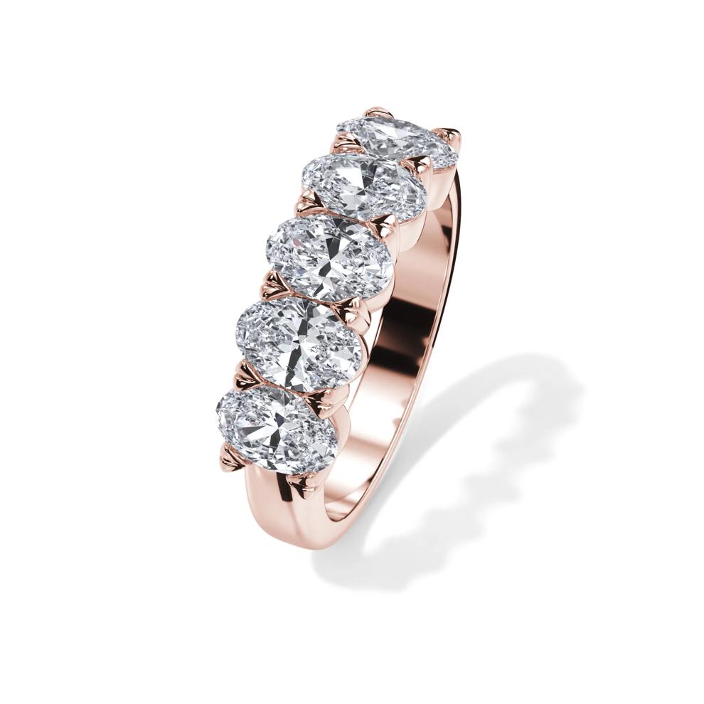 Diamond Oval Five-Stone Anniversary Band in 14K Rose Gold (2 ct. tw.) – Image 4 of 4