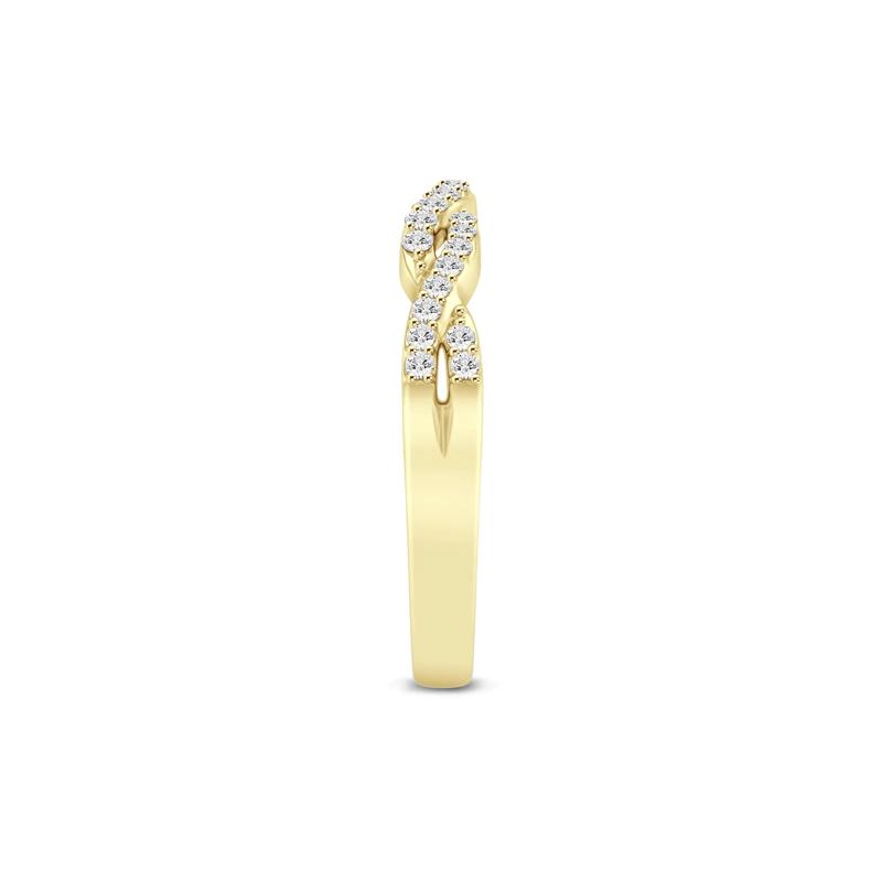 Diamond Twist Contour Band in 14K Yellow Gold &#40;1/5 ct. tw.&#41; – Image 3 of 3