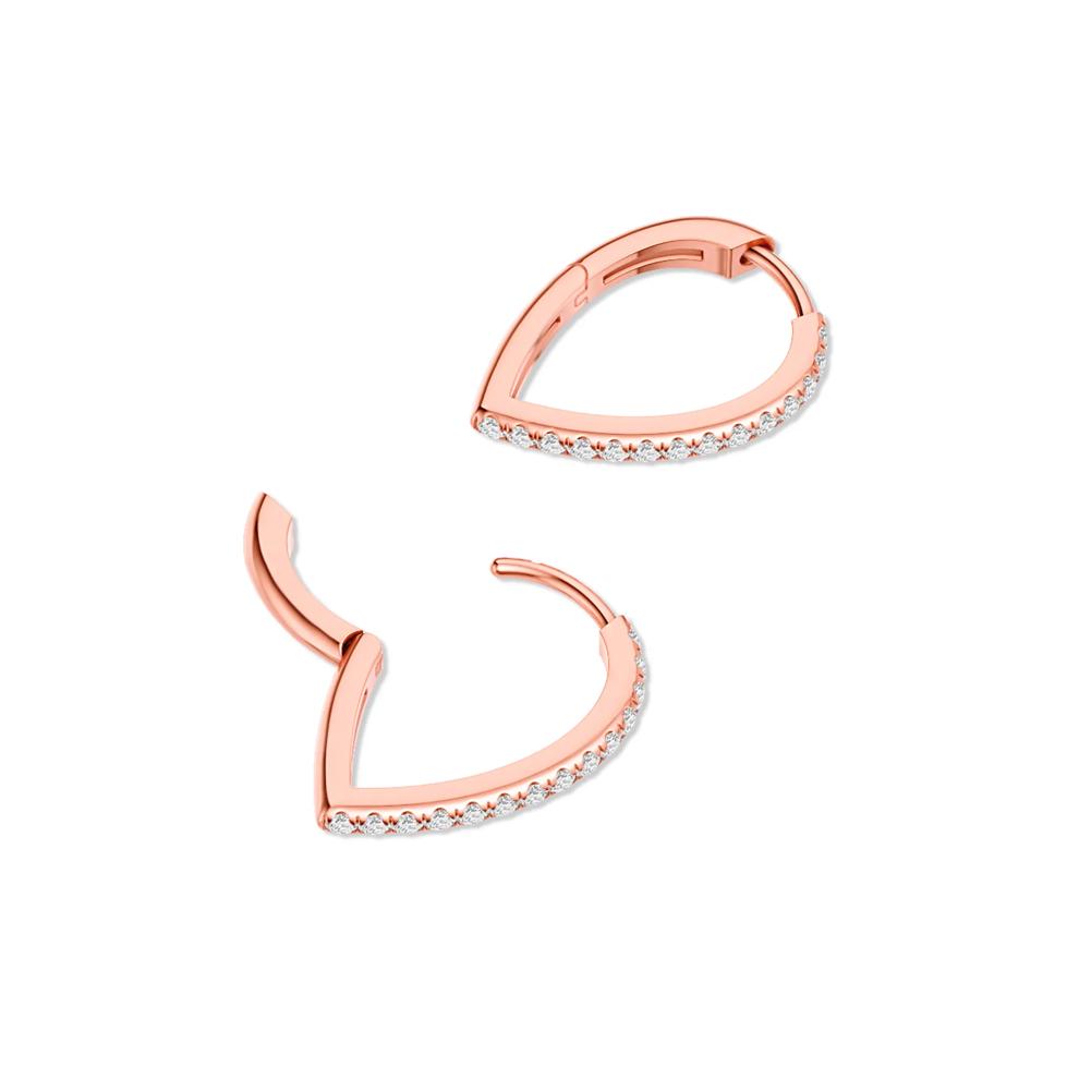 Lab Grown Diamond Hoop Earrings in 10K Rose Gold (1/2 ct. tw.) – Image 2 of 3
