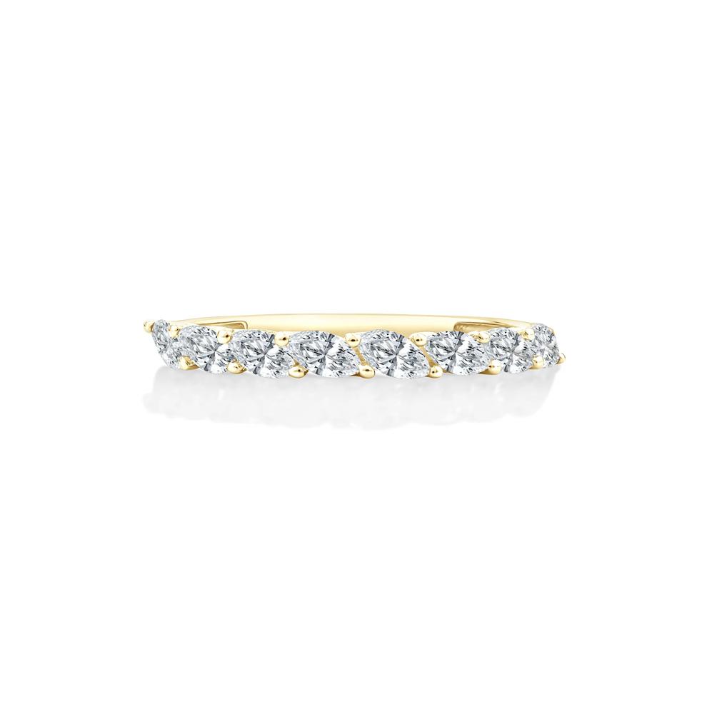 Lab Grown Diamond Marquise Anniversary Band in 10K Yellow Gold (1/2 ct. tw.) – Image 1 of 4