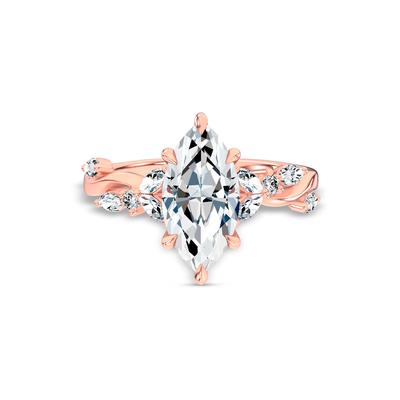 Lab Grown Diamond Marquise Center Nature-Inspired Engagement Ring in 14K Rose Gold (2 1/4 ct. tw.)