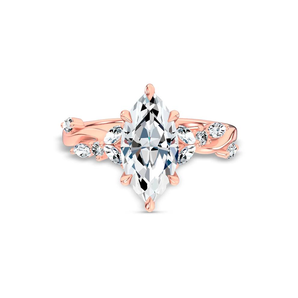 Lab Grown Diamond Marquise Center Nature-Inspired Engagement Ring in 14K Rose Gold (2 1/4 ct. tw.) – Image 1 of 4