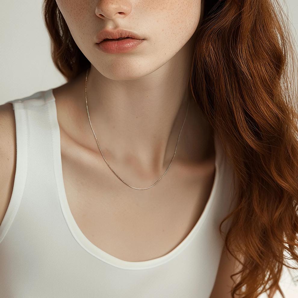 Box Chain in 14K White Gold, 18" – Image 6 of 6