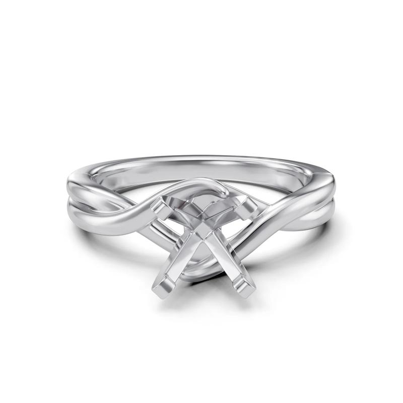 Bypass Twist Shank Semi-Mount Engagement Ring in 14K Gold &#40;Setting Only&#41; – Image 2 of 6