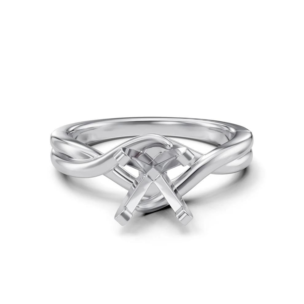 Bypass Twist Shank Semi-Mount Engagement Ring in 14K Gold (Setting Only) – Image 2 of 6