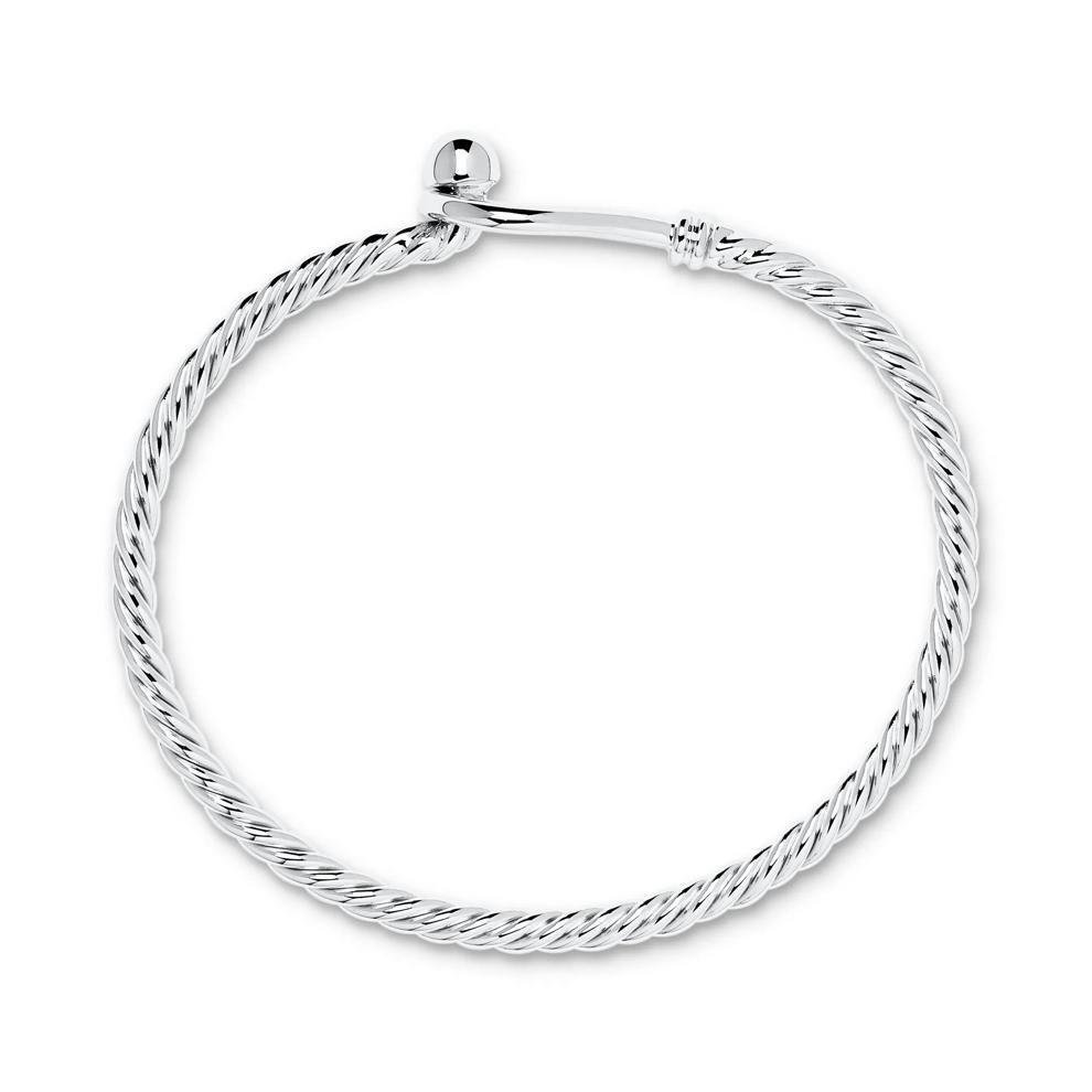 Twist Wire, Loop &amp; Ball Bangle Bracelet in Sterling Silver – Image 2 of 2