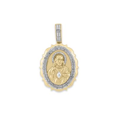 Diamond Religious Charm in 10K Yellow Gold (1/7 ct. tw.)