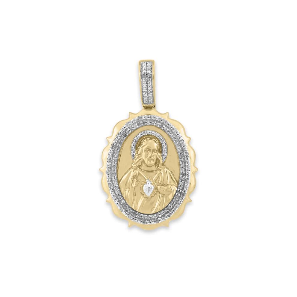 Diamond Religious Charm in 10K Yellow Gold (1/7 ct. tw.) – Image 1 of 2